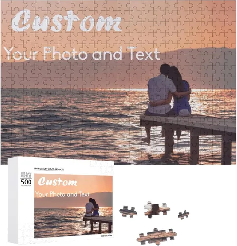 Rompecabezas personalizados a partir de fotos, 500 piezas, rompecabezas de texto con imagen personalizada para adultos, adolescentes, mamá, papá,