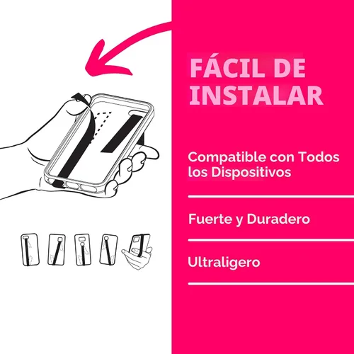 Miniatura 3 de Phone Loops: Agarre de teléfono no elástico, correa para teléfono, soporte de teléfono para la mano - Pequeño, ligero y discreto soporte de teléfono