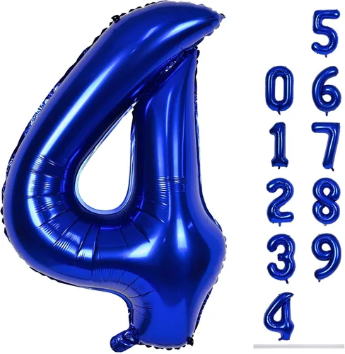 Miniatura 126 de Globo dorado champán con el número 5, globos de aluminio autoinflables grandes de 40 pulgadas del 0 al 9, globo de helio digital 5 dorado claro