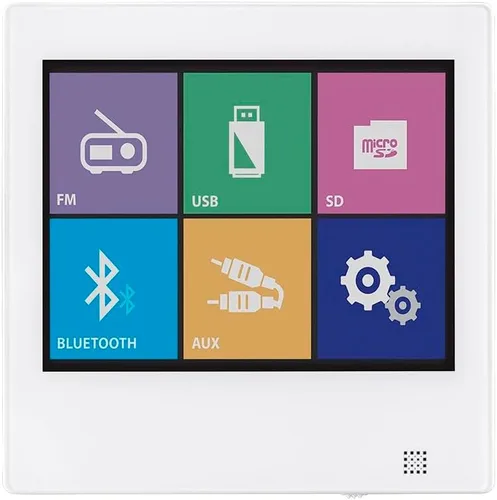 Miniatura 3 de Monoprice Amplificador de música de montaje en pared, 40 vatios, con pantalla táctil Bluetooth 4.1, nivel auxiliar de línea, radio FM y control