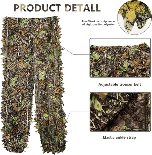Miniatura 4 de Traje Ghillie, traje de camuflaje frondoso 3D, ropa de camuflaje de caza, ropa de bosque para caza, Airsoft, fotografía de vida silvestre