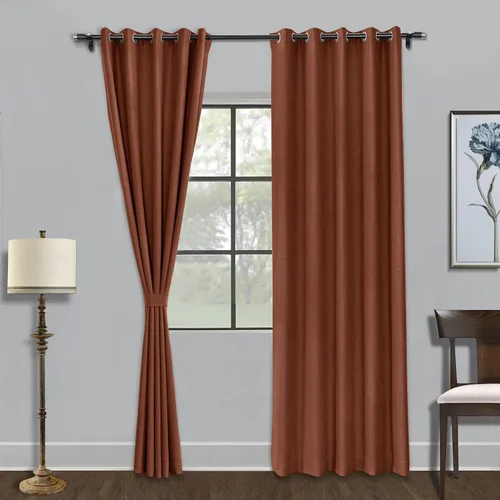 Miniatura 12 de Fcosie Cortinas opacas de 84 pulgadas de largo con textura de lino, con aislamiento térmico, con ojales en la parte superior con forro opaco blanco
