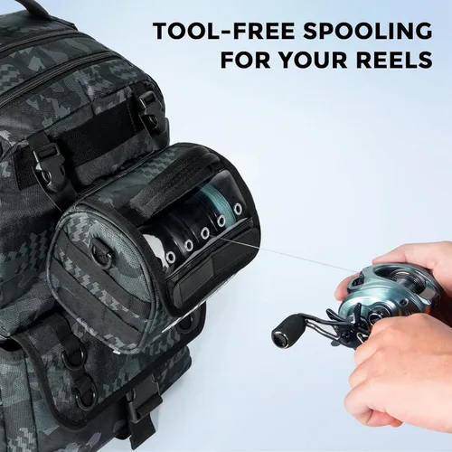 Miniatura 6 de KastKing BaitSpace Bolsa de gestión de línea, bolsa de almacenamiento de línea de pesca con nailon resistente al agua, ventana transparente, divisor
