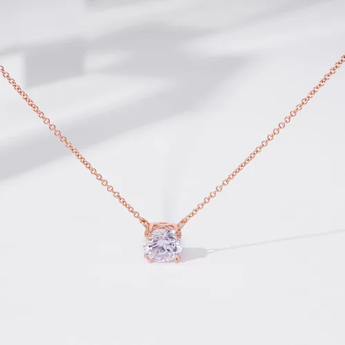 Miniatura 5 de Tienda Collection Sterling Silver Solitaire Pendant Necklace with Round Cut Infinite Elements Cubic Zirconia Round Solitaire Pendant