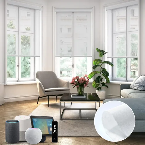 Miniatura 36 de SmartWings Persianas Motorizadas con Sombras para Ventana Control Remoto Funciona con Thread Apple Homekit Z-Wave Alexa 100% Blackout de Doble Cara