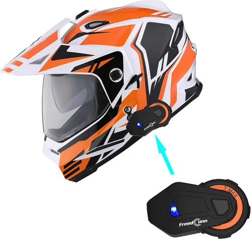 Miniatura 13 de 1Storm Dual Sport Motocross Off Road Casco de cara completa con visera doble: HF802