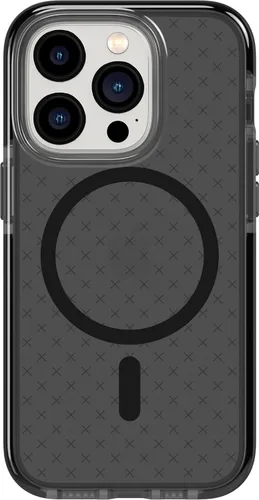 tech21 iPhone 14 Pro Evo Check compatible con MagSafe® - Funda protectora de teléfono delgada y absorbente de golpes con protección FlexShock Negro