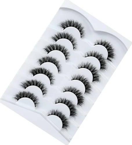 Miniatura 57 de Pooplunch - Pestañas postizas finas de visón sintético, estilo ojo de gato, naturales, cruzadas, tipo racimo, efecto 8D de volumen, tiras