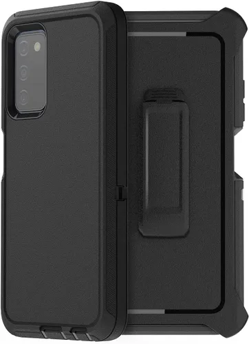Miniatura 8 de AICase Funda para Galaxy A03S, resistente protección contra caídas, cuerpo completo, resistente a prueba de golpes y polvo, 3 capas, protección Negro