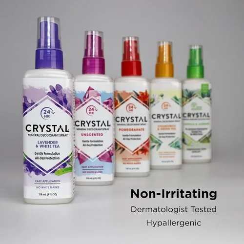 Miniatura 4 de CRYSTAL™ - Desodorante mineral en aerosol, desodorante corporal con protección contra olores las 24 horas, spray de lavanda y té blanco, no mancha