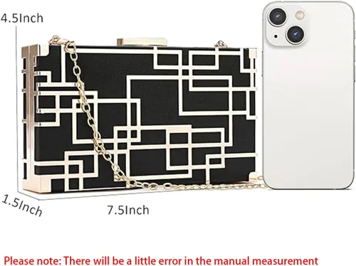 Miniatura 3 de CARIEDO Bolso Elegante de Noche para Mujer, Elegante Bolso de Mano de Terciopelo Exquisito, Bolso de Metal Hueco, para Promesa, Boda, Fiesta