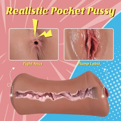 Miniatura 2 de Juguetes sexuales de bolsillo para hombres, 7.5 pulgadas de profundidad, muñecas sexuales realistas para hombres con vagina carnosa ultra suave