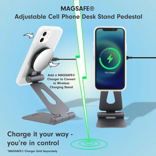 Miniatura 2 de Sonix Pedestal magnético ajustable para teléfono celular, compatible con Apple MagSafe (grafito)