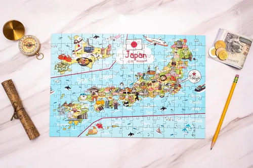 Miniatura 2 de Rompecabezas de madera con mapa de Japón, 152 piezas, 15 x 10 pulgadas