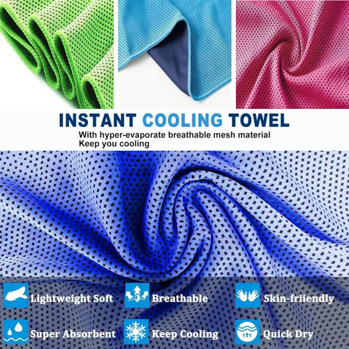 Miniatura 3 de YQXCC Toallas refrescantes Paquete de 4 unidades de 47 x 12 pulgadas Hielo fresco para cuello Microfibra suave transpirable para yoga, Gris