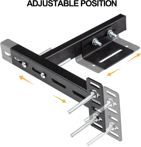 Miniatura 8 de Paquete de 2 soportes de cabecera ajustables para base de cama, kit de soportes de cabecera de metal para marco de cama, kit de extensión de estribo