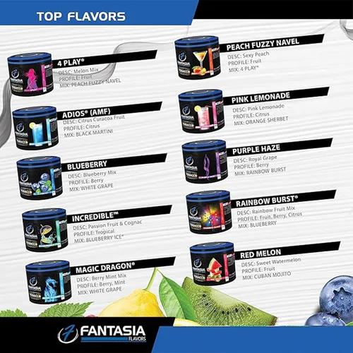 Miniatura 3 de Fantasia Cachimba sin nicotina, sabor a cachimba shisha, lata de 8.82 oz, sin tabaco, sin nicotina, neblina púrpura (uva real)
