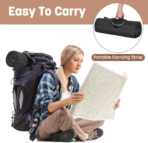 Miniatura 3 de Tirrinia Manta impermeable para exteriores con forro sherpa, resistente al viento, triple capa, cálida y cómoda, plegable para camping, estadio