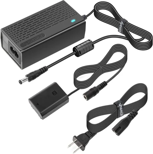 Kit de adaptador de fuente de alimentación AC de batería falsa Kimaru NP-FZ100 para cámaras Sony Alpha A6600 A6700 ZV-E1, FX3 FX30 A7CII ZV-E10II,