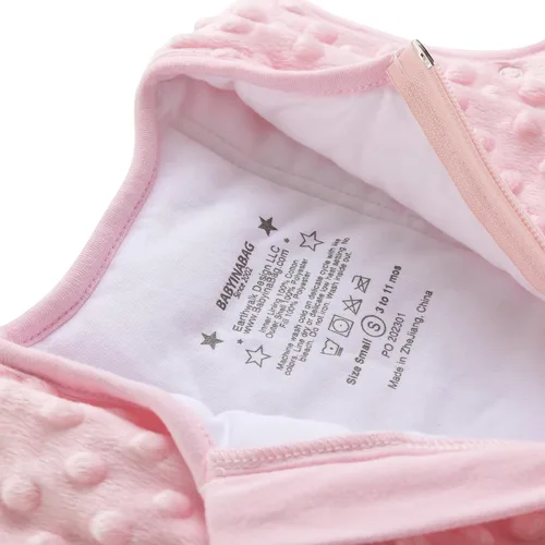 Miniatura 3 de BABYINABAG Saco de dormir y saco de dormir para bebé, diseño de lunares de felpa, 1.25 tog para bebés y niños pequeños (grande (22 meses - 3T))