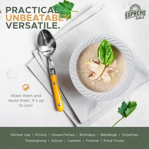 Miniatura 4 de Cuencos de plástico desechables blancos [Paquete de 100 5 onzas] – aptos para microondas, cuencos resistentes para sopa/ensalada/postre/helado