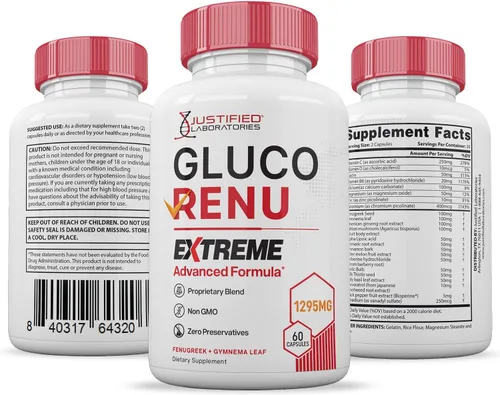 Miniatura 7 de Gluco Renu Extreme 1295MG Glyco Support Píldoras Fórmula Advacned Gluo Renew Soporte de glucógeno formulado con cúrcuma berberina resveratrol ajo