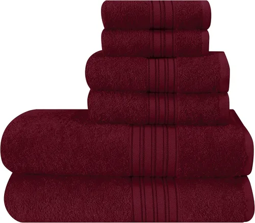 Miniatura 36 de BOUTIQUO Juego de 2 toallas de baño 100% algodón de 28 x 55 pulgadas, toallas de baño grandes ecológicas, compactas, de secado rápido, ligeras, Rosa