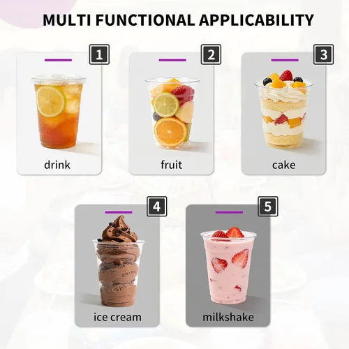 Miniatura 4 de Astomi Vasos de plástico desechables de 10 onzas, tazas de café helado transparentes con tapas y pajitas, vasos de plástico resistentes y seguros