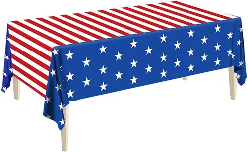 Miniatura 7 de Suministros de fiesta patriótica, juegos de decoración de fiesta patriótica de bandera americana, platos y servilletas de papel del 4 de julio