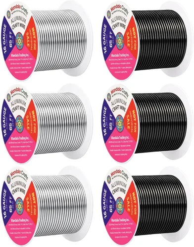 Miniatura 23 de Mandala Crafts - Alambre de aluminio anodizado de 8 calibre para hacer joyas - 9.75 m de alambre flexible negro colorido - Flexible para bonsái