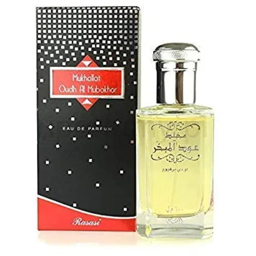 Miniatura 4 de RASASI Oudh Al Mubakhar EDP Unisex - Eau de Parfum 100 ML (3,4 oz) Características Notas como: bergamota, rosa turca, azafrán, sándalo y almizcle