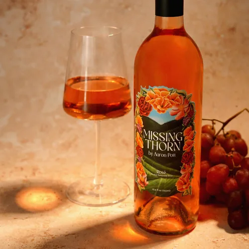 Miniatura 3 de Missing Thorn Vino rosado de Zinfandel sin alcohol de Aaron Pott – Sip Clean vino sin alcohol con bayas y notas de naranja sanguina – Bajo azúcar