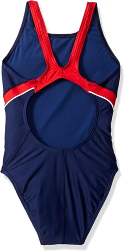 Miniatura 2 de Speedo Powerflex - Traje de baño de una pieza para niñas con espalda pulsada, colores sólidos del equipo juvenil