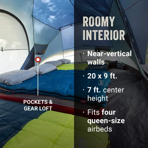 Miniatura 3 de Coleman Skydome XL - Tienda familiar grande con configuración de 5 minutos, tienda de campaña resistente a la intemperie con lluvia y bolsa