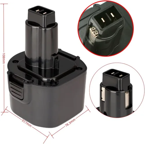 Miniatura 5 de 1.3Ah compatible con Black and Decker o DEWALT 9.6V batería NiCad repuesto (etiqueta de capacidad real) BTP1056 A9251 PS120 PS310 PS3350 CD9600