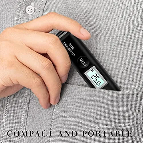 Miniatura 3 de Bolígrafo termómetro infrarrojo digital, pequeño bolígrafo de temperatura portátil con pantalla LCD, selección Celsius o Fahrenheit, temperatura sin