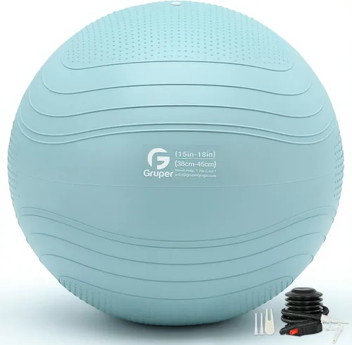 Gruper Pelota de yoga, pelota de ejercicio extra gruesa para entrenamiento y estabilidad durante el embarazo, 4 tamaños, pelota de equilibrio