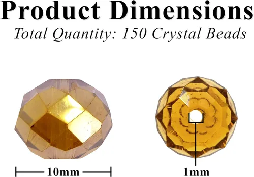 Miniatura 8 de Mandala Crafts 10 cuentas de cristal Briolette de 0.394 in de colores AB surtidos para manualidades, 150 cuentas de vidrio facetadas sueltas para 10