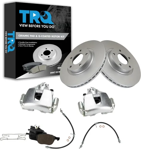 Miniatura 24 de TRQ Kit de pastillas de freno y rotor de cerámica delantera compatible con Chevrolet Malibu 2016