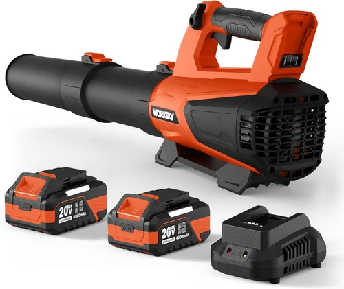 Soplador de hojas inalámbrico compatible con batería Dewalt 20V Max, con 2 baterías de 4.0Ah y cargador, soplador de hojas eléctrico hasta 160MPH