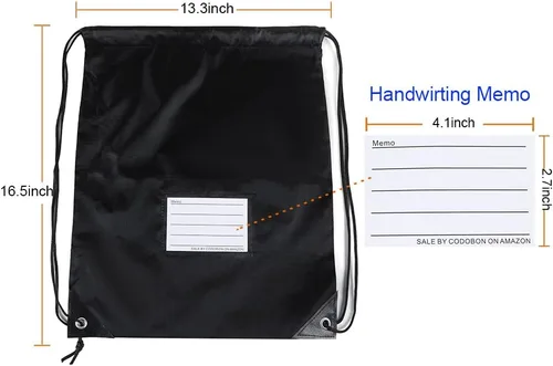 Miniatura 26 de CODOBON Paquete de 20 bolsas con cordón, mochila de cuerda de dibujo a granel, bolsa de bricolaje para gimnasio, deportes, bolsa para mujeres