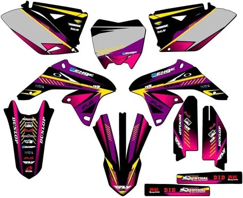Miniatura 11 de 2010-2018 RMZ 250 Surge Black Senge Kit de base gráfica compatible con Suzuki