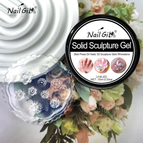 Miniatura 6 de NAILGIL - Gel para esculpir uñas 3D para arte de uñas, gel de escultura 3D no pegajoso con molde de resina, pegamento de uñas sólido, calidad