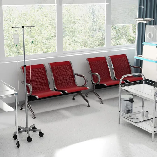 Miniatura 43 de Kinfant Silla de sala de espera de 2 asientos, sillas de recepción de invitados de oficina con respaldo ergonómico, banco de espera de aeropuerto