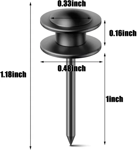 Miniatura 2 de Hotop 25 piezas de ganchos de doble cabeza para colgar fotos, ganchos decorativos para colgar fotos, para el hogar, oficina, escuela (negro)