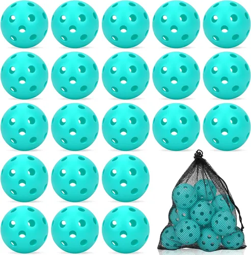 Miniatura 8 de Coopay Paquete de 24/80 pelotas de práctica de béisbol, bolas de entrenamiento de plástico, bolas de softball huecas ligeras para golpe, Verde y azul
