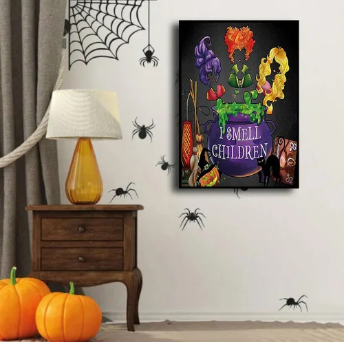 Miniatura 3 de WUSARPLY Kits de Pinturas de Diamantes para Adultos, Kits de Arte de Diamantes de Halloween Hocus Pocus Taladro Completo Puntos de Diamante Pintar