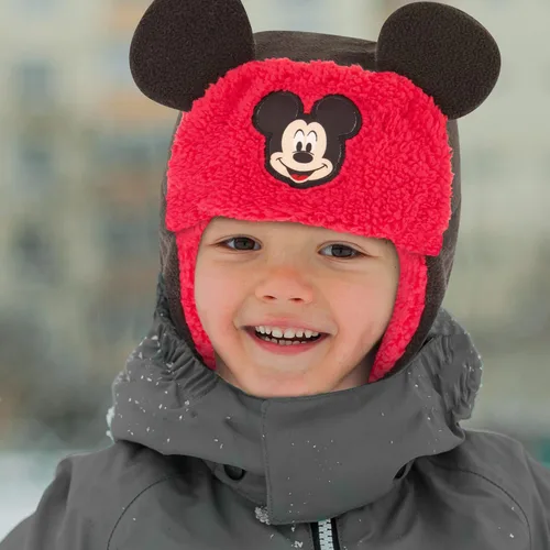 Miniatura 2 de Disney Mickey Mouse - Gorro de invierno con forro Sherpa y manoplas para niños Mickey Mouse 2-4T de EE UU Mickey Mouse