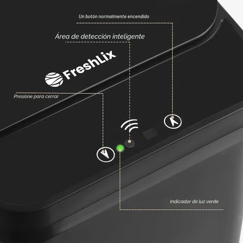 Miniatura 4 de FRESHLIX Cubo de basura para baño, 2.6 galones, con sensor de movimiento automático, sin contacto, impermeable, con tapa, cubo de basura pequeño