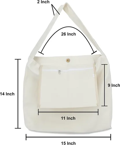 Miniatura 5 de Bolsa de lona con cierre magnético de gran tamaño, diseño simple, grueso y resistente